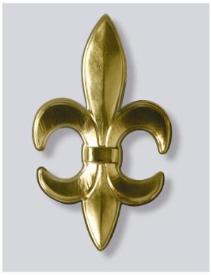 13" Gold Plastic Fleur de Lis Decoration