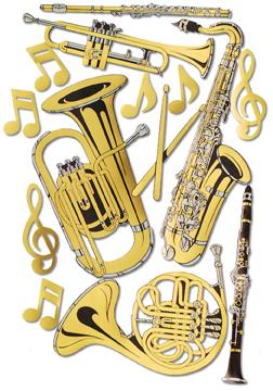 Assorted Musical Instrument Cutouts, 15 Count