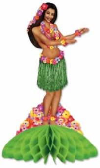 14-Inch Hula Luau Table Centerpiece