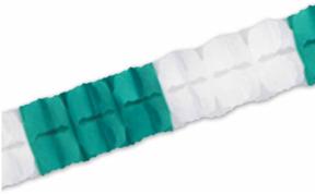 Teal & White Tissue Leaf Garland, 12 ft