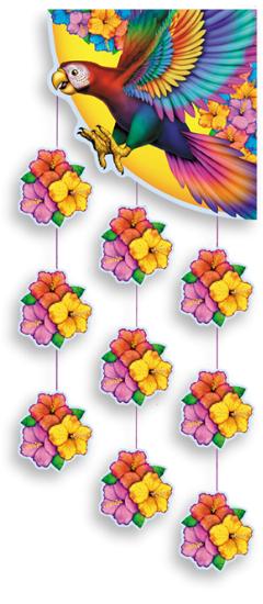 Parrot Corner Stringer Luau Decoration, 1 Count
