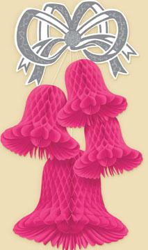 20-Inch Cerise Bell Cluster Decoration