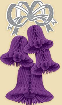 20-Inch Purple Bell Cluster Decoration