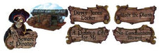 Double-Sided Pirate Cutouts, 4-Pack