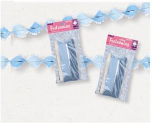 Light Blue & White Halo Festooning Garland, 25 ft