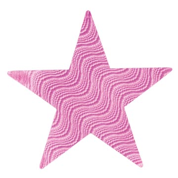 Pink Embossed Foil Star Decoration, 5 Inch
