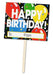 15" Happy Birthday Yard Sign with Balloon Design