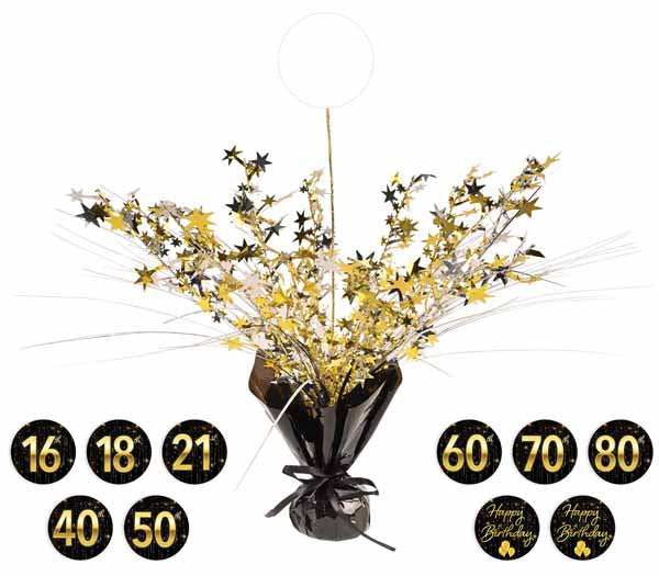 18-Inch Happy Birthday Gleam 'N Spray Centerpiece