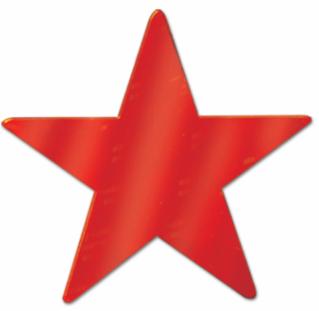 3.5" METALLIC STAR CUTOUTS RED 12/PKG