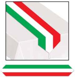 Printed Red, White & Green Table Runner