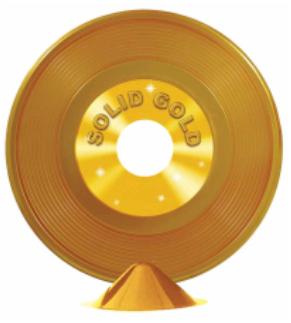 Gold Plastic Record Centrepiece