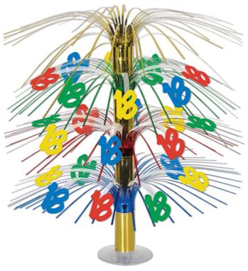 Multicolor 18th Birthday Cascade Centerpiece, 18 Inches