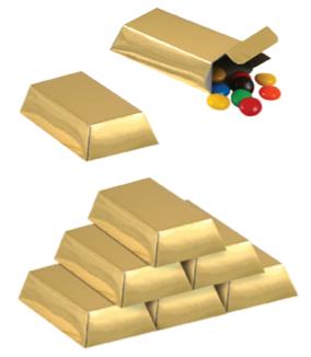 Gold Bar Favor Boxes, 12 Pack
