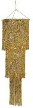 Gold 3-Tier Shimmering Chandelier, 4 ft
