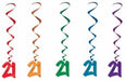 Number 21 Hanging Whirl Decorations, 5 Count