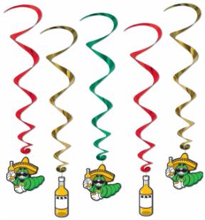 Fiesta Whirls Hanging Decorations, 5 Pack