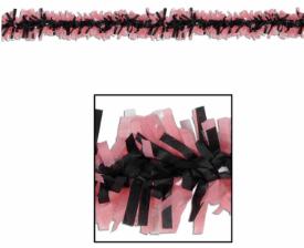 Rose and Black Tissue Craft Fringe, 12 ft