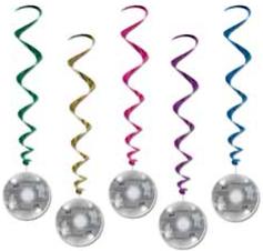 DISCO BALL WHIRLS 3'4" 5/PKG
