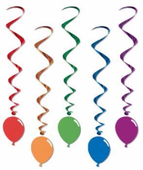 BALLOON WHIRLS 5/PKG 3'