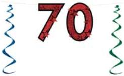 NUMBER GLITTERED 70 STREAMER 15"X7'
