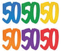 50 Glittered Birthday Streamer, 15 Inches x 7 Feet