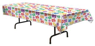 "50" Plastic Table Cover, 54 x 108 Inches