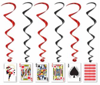 Playing Card Whirl Hanging Decorations, 5 Pack