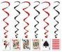 Playing Card Whirl Hanging Decorations, 5 Pack