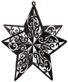 Black 3D Glittered Star Centerpieces