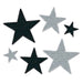 Glittered Foil Stars in Assorted Sizes, 6 Pack