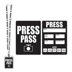 PRESS PASS PARTY PAS S 25" 2 SIDED