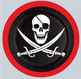 9-Inch Pirate Plates, 8-Pack