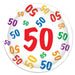 Number 50 Party Plates, 8 Pack