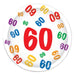 Number 60 Party Plates, 8 Pack