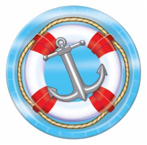 7-Inch Nautical Party Plates, 8 Count