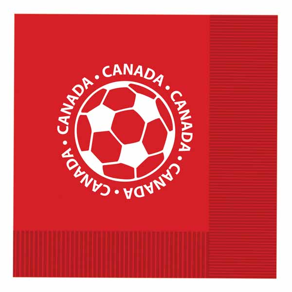 Canada Soccer 2-Ply Lunch Napkins, 16-Pack