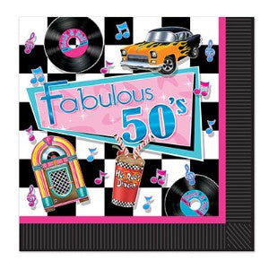Fabulous 50's Luncheon Napkins, 16 Count