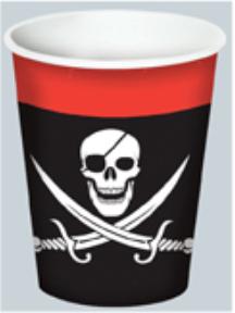 PIRATE BEVERAGE CUPS 8OZ 8/PK HOT & COLD