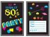 80s Party Invitations, 8 Pack