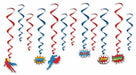 Hero Whirls Hanging Swirl Decorations, 12 Pack