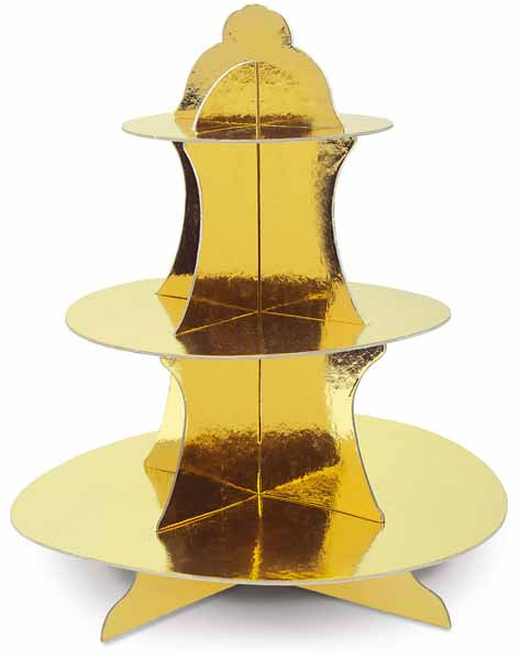 Gold Metallic Cupcake Stand, 13.5 Inch