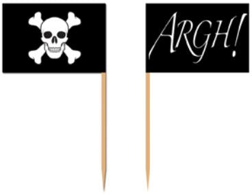 PIRATE FLAG PICKS (50PK) 12CS 2 1/2"