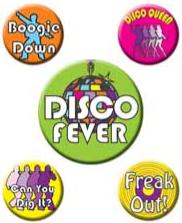 Badges de fête disco, lot de 5