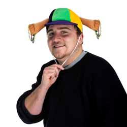 Plush Mardi Gras Bead Cap