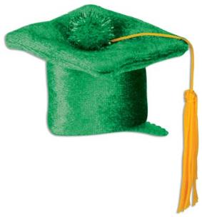 Green Graduation Cap Hair Clip