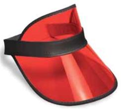 Adjustable Transparent Red Plastic Dealer Visor