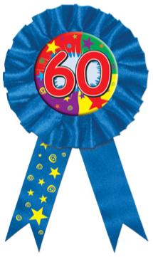 Number 60 Rosette Award Ribbon