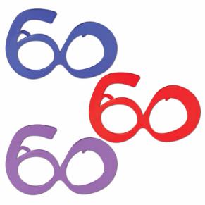 Metallic Number 60 Fanci Frames Party Glasses