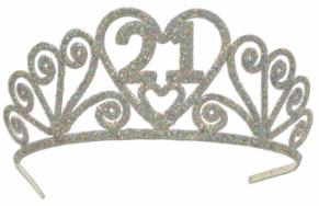 Glittered Metal 21st Birthday Tiara
