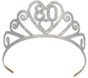 Glittered Metal 80th Birthday Tiara